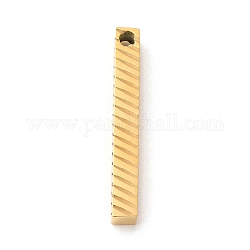 Placage ionique (ip) 304 pendentifs en acier inoxydable, rectangle, or, 40x5x5mm, Trou: 3mm