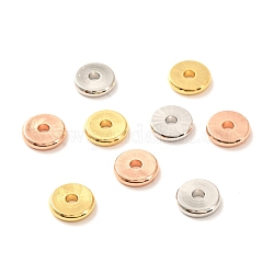 Perles séparateurs en laiton, Plaqué longue durée, Plat rond / disque, perles heishi, couleur mixte, 8x1.5mm, Trou: 2mm