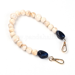 Sangle de sac de perles acryliques, avec des fermoirs en alliage, pour les accessoires de remplacement de sac, blé, 44x1.55~2 cm