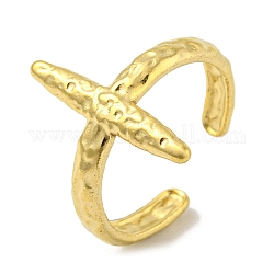 304 anillo de puño abierto de acero inoxidable, oval, dorado, nosotros tamaño 8 1/2 (18.5 mm)