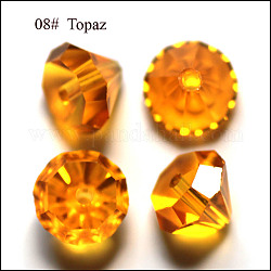 Abalorios de cristal austriaco de imitación, aaa grado, facetados, diamante, naranja, 7x5mm, agujero: 0.9~1 mm