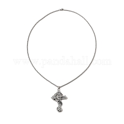 Halskette mit Kreuz- und Drachenanhänger aus Legierung mit 201 Kastenkette aus Edelstahl, Antik Silber Farbe, 23.50 Zoll (59.7 cm)