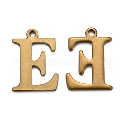 304 Stainless Steel Alphabet Charms, Antique Bronze, Letter.E, 12x9x1mm, Hole: 1mm