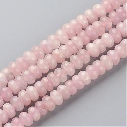 Природного розового кварца нитей бисера, рондель, 9~10x5~6 мм, отверстие : 1 мм, около 66 шт / нитка, 15.7 дюйм