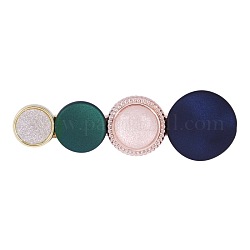 Iron Alligator Hair Clips, with Alloy and Resin Cabochons, Flat Round, Rose Gold & Light Gold, Dark Blue, 63x21mm