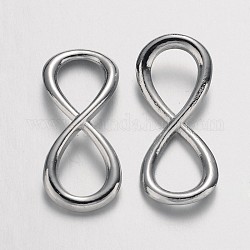 Tibetan Style Links connectors, Cadmium Free & Nickel Free & Lead Free, Infinity, Platinum, 31x13x2mm, Hole: 11x8mm