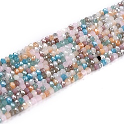 Chapelets de perles en verre, facette, rondelle, colorées, 3x2.5mm, Trou: 0.7mm, Environ 176 pcs/chapelet, 16.54'' (42 cm)