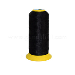 150d / 2 hilo de bordar a máquina, Hilo de coser de nylon, hilo elástico, negro, 12x6.4 cm, aproximamente 2200 m / rollo