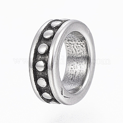 304 perline in acciaio inossidabile, anelli, argento antico, 8x3mm, Foro: 6 mm