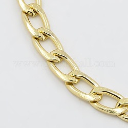 Decorative Chain Aluminium Twisted Chains Curb Chains, Unwelded, Golden, 10x6x1.5mm