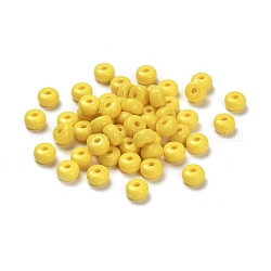Perline di colonna acriliche opache, giallo, 7x4mm, Foro: 1.8 mm