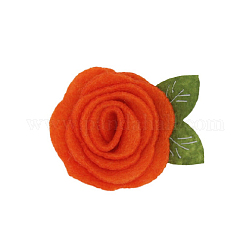 Кабошоны из шерстяного войлока, роза, оранжево-красный, 50x40 мм