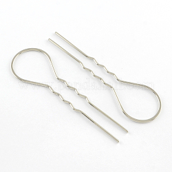 Accessoires fourchettes de cheveux en fer, platine, 102x31x2mm