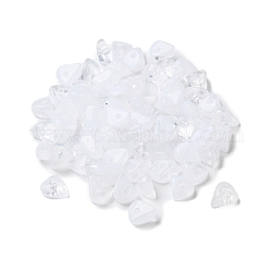 Perles acryliques, pierre d'imitation, puce, blanc, 8x6x4mm, Trou: 1.4mm