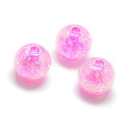 Bolas de acrílico estilo crackle, color de ab, color en el interior, redondo, violeta, 20mm, agujero: 2.5 mm, aproximamente 110 unidades / 500 g