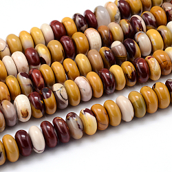 Chapelets de perles rondelles naturelles en mokaite, 12x5~6mm, Trou: 1mm, Environ 66 pcs/chapelet, 15.7 pouce