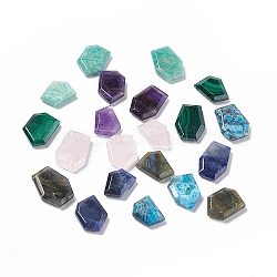 Ciondoli gemma naturali misti, charms poligono, 21~26x16~19x6mm, Foro: 1.4 mm