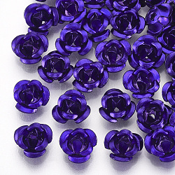 Aluminum Beads, 3-Petal Flower, DarkSlate Blue, 7x4mm, Hole: 0.8mm, about 950pcs/bag