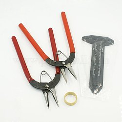 Schmuckwerkzeuge Set für Perlenarbeit, Zange, Ringe und Messschieber, Mischfarbe, 19~150x19~90 mm