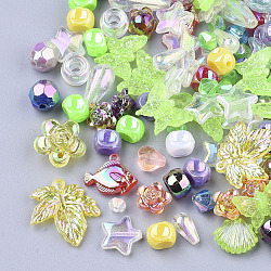 Perle e pendenti acrilici, forme misto, colore misto, 4~29x4~20.5x4~9mm, Foro: 0.8~4 mm