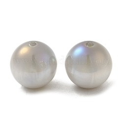 Schillernde undurchsichtige Harzperlen, Süßigkeiten-Perlen, Runde, gainsboro, 12x11.5 mm, Bohrung: 2 mm