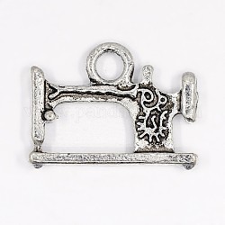 Подвески из сплава для швейной машины в тибетском стиле, античное серебро, без свинца и без кадмия, 15x19x3 мм, отверстие : 3 мм