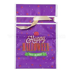 Halloween Drawstring Gift Bags, Goody Bags with Bow-Tie, Party Favors Supplies Gift Wrapping, Purple, 23x15x0.01cm, about  45~50pcs/bag