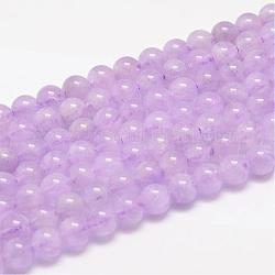 Natürlichen Amethyst Perlen Stränge, Runde, Violett, 7 mm, Bohrung: 1 mm, ca. 57 Stück/Strang 15.7 Zoll (40 cm)