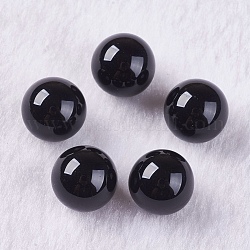 Natural Black Onyx Beads, Gemstone Sphere, Undrilled/No Hole, Dyed, Round, 12mm