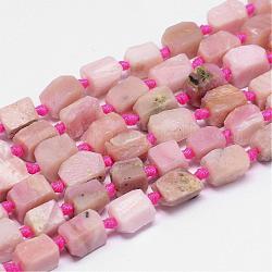 Natürliche rosa Opalkorne Stränge, Nuggets, 6~8x8~10x6~8 mm, Bohrung: 1 mm, ca. 30~33 Stk. / Strang, 15.7 Zoll