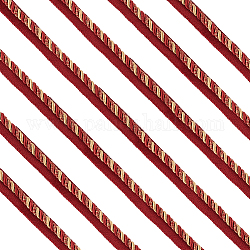 Cordon de lèvre torsadé en polyester, ruban de corde de cordon de garniture torsadé pour la décoration de la maison, tapisserie, artisanat fait main bricolage, rouge foncé, 5/8 pouce (17 mm), environ 13.67 yards (12.5 m)/rouleau