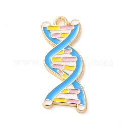合金エナメルチャーム  ゴールドカラー  DNA  26.5x12x1.5mm  穴：1.6mm
