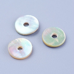 Natürliche Muschel Perlen, Disc / Flachrund, heishi Perlen, 8x1.5 mm, Bohrung: 1 mm