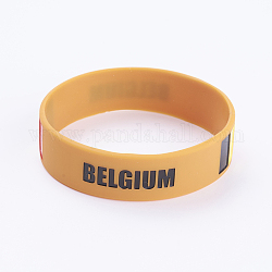 Braccialetti di braccialetti in silicone, bracciali cordone, Belgio, arancione, 202x19x2mm