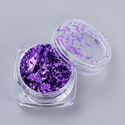 Foil Flakes, DIY Gilding Flakes, for Epoxy Jewelry Accessories Filler, Blue Violet, Box: 2.9x1.6cm