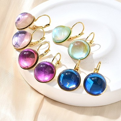 Латунь Leverback серьги EJEW-Z086-02G-1