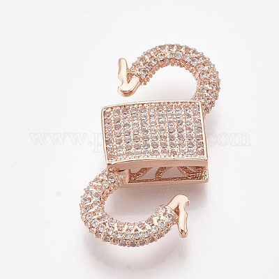 Латунь микро проложить Цирконом застежками ZIRC-S061-135-1