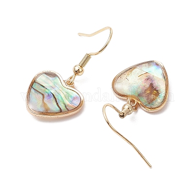 Естественно Paua оболочки болтающийся серьги EJEW-JE06274-04-1