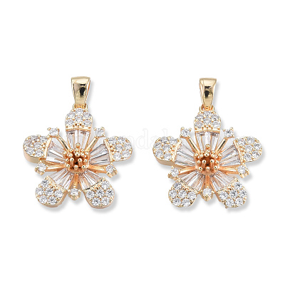 Подвески из латуни с прозрачным фианитом KK-N232-470-1