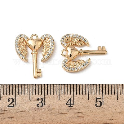 Подвески из латуни с микропаве из прозрачных кубических цирконий KK-A280-10G-1