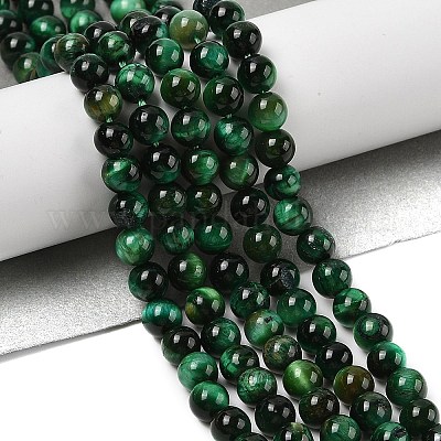 Нити из натуральных бусин тигрового глаза высшего качества G-B133-A02-6MM-02-1