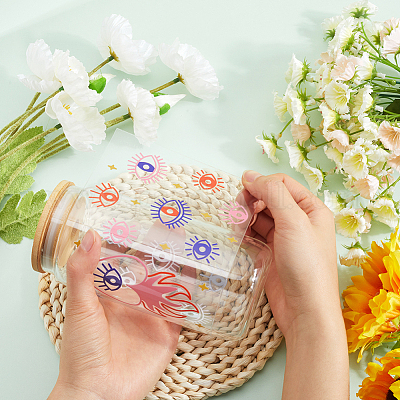 4 шт. 4 стиля УФ-переводной наклейки для стеклянного стакана DIY-CN0003-02A-1