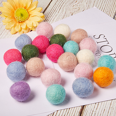 Wholesale SUNNYCLUE 50Pcs 10 Colors Wool Felt Balls Felt Pom Poms