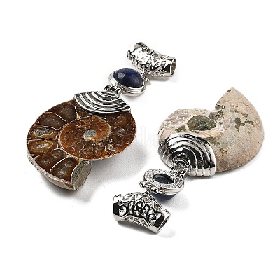 Подвески из натурального лазурита в виде окаменелой улитки G-F062-12-1