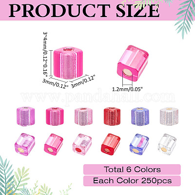 1500шт 6 цвета стеклянный бисер SEED-ME0001-14A-1