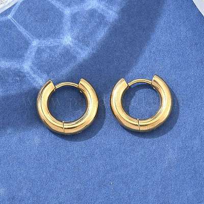 Серьги-кольца из нержавеющей стали 304 с ионным покрытием (IP) X-EJEW-F111-14mm-G-1