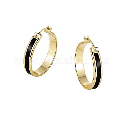 Серьги-кольца из латуни с эмалью FS-WG7714F-01-1