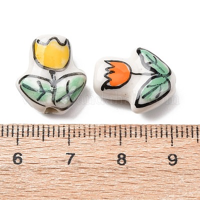 Фарфоровые эмалевые бусины ручной работы PORC-B006-02-1