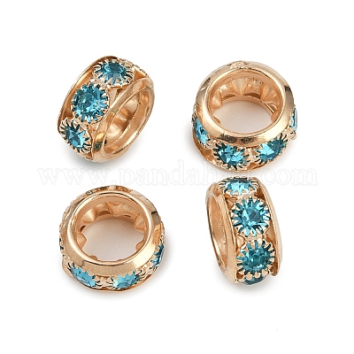 Латунные бусины со стразами &nbsp;KK-U071-02B-03KCG-1