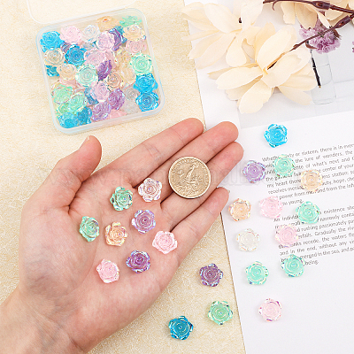 180шт 6 цвета прозрачные кабошоны из смолы CRES-CA0001-21-1